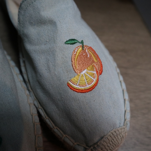Soludos Mimosa Embroidered Wine Orange Espadrilles Slip On Flats Size 9 Jute - Picture 8 of 13